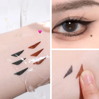 Rotate Eyeliner Stamp Integrated Black Brown Dual-Tip DIY Eyeliner Wing Stencil Waterproof Smudge-Proof Longwear Liquid Pen