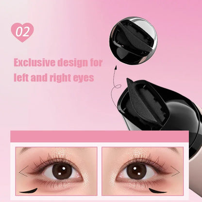 Rotate Eyeliner Stamp Integrated Black Brown Dual-Tip DIY Eyeliner Wing Stencil Waterproof Smudge-Proof Longwear Liquid Pen