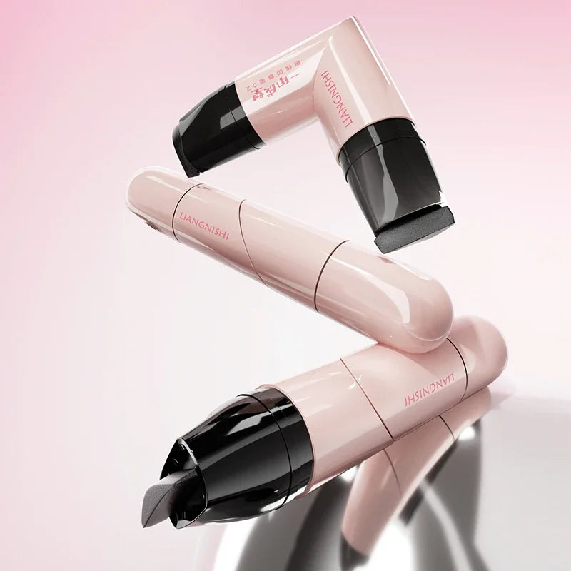 Rotate Eyeliner Stamp Integrated Black Brown Dual-Tip DIY Eyeliner Wing Stencil Waterproof Smudge-Proof Longwear Liquid Pen